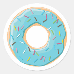 Retro Kleurrijke Donut Patroon Minimalistische Pre Ronde Sticker