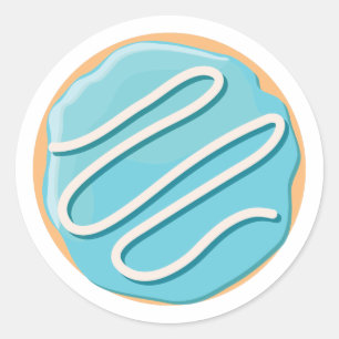 Retro Kleurrijke Donut Patroon Minimalistische Pre Ronde Sticker