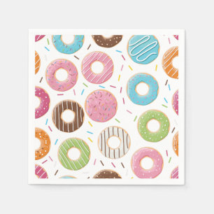 Retro Kleurrijke Donut Patroon Minimalistische Pre Servet