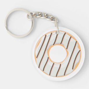 Retro Kleurrijke Donut Patroon Minimalistische Pre Sleutelhanger