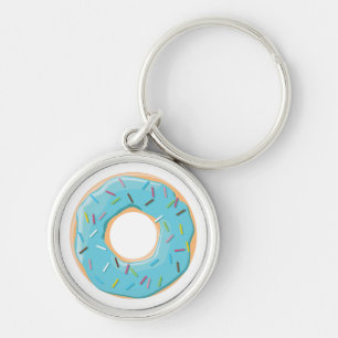 Retro Kleurrijke Donut Patroon Minimalistische Pre Sleutelhanger