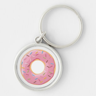 Retro Kleurrijke Donut Patroon Minimalistische Pre Sleutelhanger