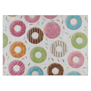 Retro Kleurrijke Donut Patroon Minimalistische Pre Snijplank