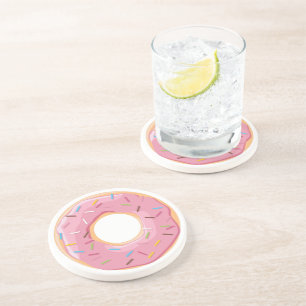 Retro Kleurrijke Donut Patroon Minimalistische Pre Zandsteen Onderzetter