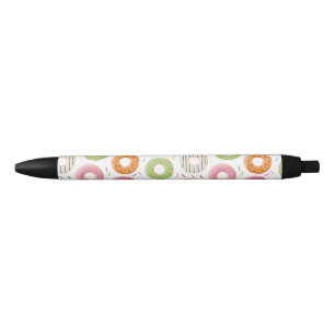 Retro Kleurrijke Donut Patroon Minimalistische Pre Zwarte Inkt Pen