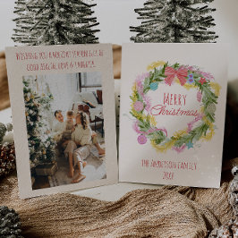 Retro Kleurrijke Eigenzinnige Groene Kerst Bow Kra Feestdagenkaart