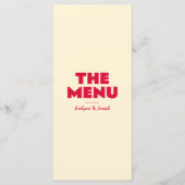 Retro Kleurrijke Fel Funky Moderne Trouwdag  Menu (Achterkant)