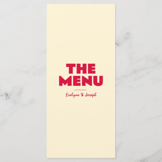 Retro Kleurrijke Fel Funky Moderne Trouwdag  Menu (Achterkant)