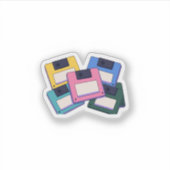 Retro Kleurrijke Floppy Disk Stapel Y2K Tech Nosta Sticker (Voorkant)