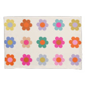 Retro Kleurrijke Floral Preppy Abstract Flowers Kussensloop (Voorkant)