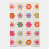 Retro Kleurrijke Floral Preppy Abstract Flowers Theedoek (Verticaal)