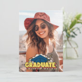 Retro Kleurrijke Foto Graduation Party Kaart (Staand voorkant)