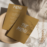 Retro Kleurrijke Funky Bold Moderne Unieke Bruilof Menu<br><div class="desc">Een uniek retro groen modern penseelstreek funky helder huwelijksdiner menu.</div>