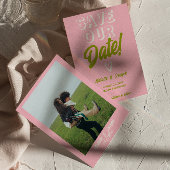 Retro Kleurrijke Funky Bold Moderne Unieke Bruilof Save The Date