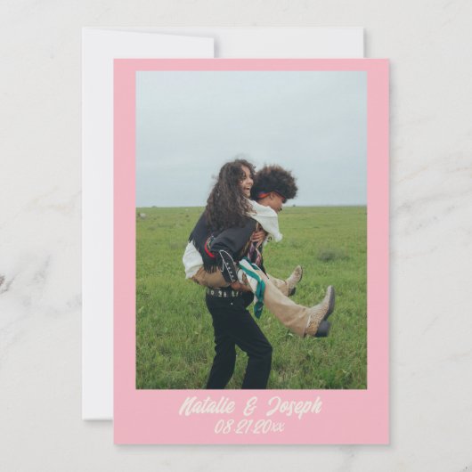 Retro Kleurrijke Funky Bold Moderne Unieke Bruilof Save The Date (Achterkant)