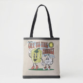 Retro Kleurrijke Gelukkige Moeder Groentemarkt Tote Bag (Voorkant)
