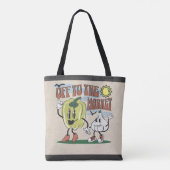 Retro Kleurrijke Gelukkige Moeder Groentemarkt Tote Bag (Achterkant)