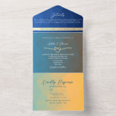 Retro Kleurrijke Geometrische Foto Huwelijksuitnod All In One Uitnodiging (Binnen)