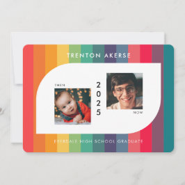 Retro kleurrijke geometrische vorm Afstuderen foto Aankondiging