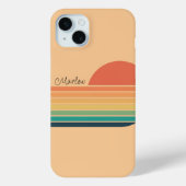 Retro kleurrijke  gestreepte regenboog Case-Mate iPhone case (Achterkant)