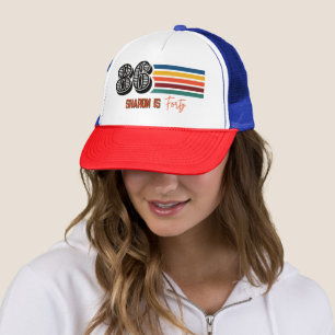 Retro Kleurrijke Gestreepte Veertig Verjaardagsfee Trucker Pet