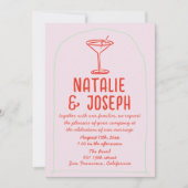 Retro kleurrijke getekende Martini alles in één br Kaart (Voorkant)