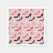 Retro Kleurrijke Girly Hoge Hak Pump Schoenen Patr Servetten (Voorkant)