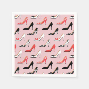 Retro Kleurrijke Girly Hoge Hak Pump Schoenen Patr Servetten