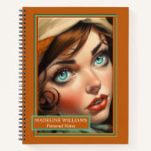 Retro Kleurrijke Girly Illustratie Notitieboek (Voorkant)