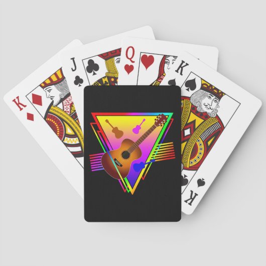 Retro Kleurrijke Gitaar Pokerkaarten (Achterkant)