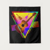 Retro kleurrijke gitaar wandkleed (Voorkant)