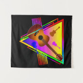 Retro kleurrijke gitaar wandkleed (Voorkant (horizontaal))