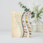 Retro kleurrijke golvende piano briefkaart (Staand voorkant)