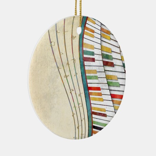 Retro kleurrijke golvende piano keramisch ornament (Rechts)