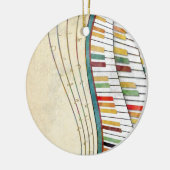 Retro kleurrijke golvende piano keramisch ornament (Links)