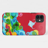 Retro Kleurrijke Grafische Ontwerp van de Case-Mate iPhone Case (Achterkant (horizontaal))