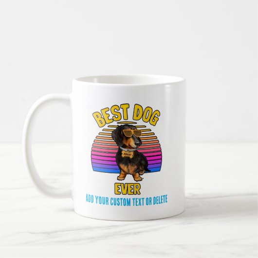 Retro Kleurrijke Grappige Dachshund Hond Koffiemok (Links)