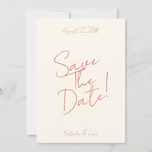 Retro Kleurrijke grillige Funky Fun Unieke bruilof Save The Date (Voorkant)