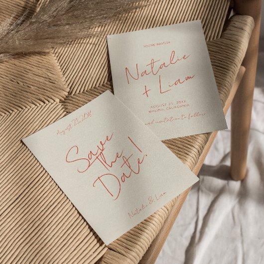 Retro Kleurrijke grillige Funky Fun Unieke bruilof Save The Date