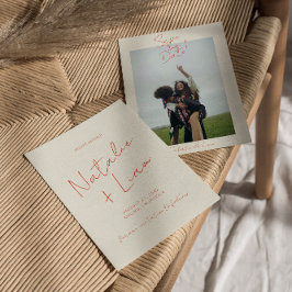 Retro Kleurrijke grillige Funky Fun Unieke bruilof Save The Date