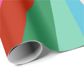 Retro Kleurrijke Groovy Burst Stripes Kerstmis Cadeaupapier (Rol Hoek)