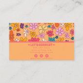 Retro Kleurrijke Groovy Floral Boho Girly Trendy Visitekaartje (Achterkant)