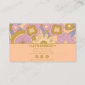 Retro Kleurrijke Groovy Floral Boho Girly Trendy Visitekaartje (Achterkant)