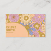 Retro Kleurrijke Groovy Floral Boho Girly Trendy Visitekaartje (Voorkant)
