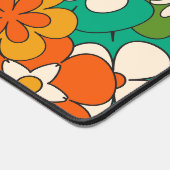 Retro Kleurrijke Groovy Flower Script naam Bureaumat (Hoek)