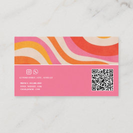 Retro kleurrijke Groovy Funky QR Code Make-up arti Visitekaartje
