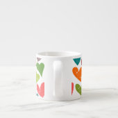 Retro Kleurrijke Groovy Valentijn Hearts Pattern Espresso Kop (Achterkant)