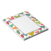 Retro Kleurrijke Groovy Valentijn Hearts Pattern Notitieblok (Schuin)