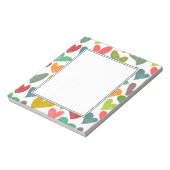 Retro Kleurrijke Groovy Valentijn Hearts Pattern Notitieblok (Linkerzijde)