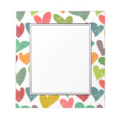 Retro Kleurrijke Groovy Valentijn Hearts Pattern Notitieblok (Voorkant)